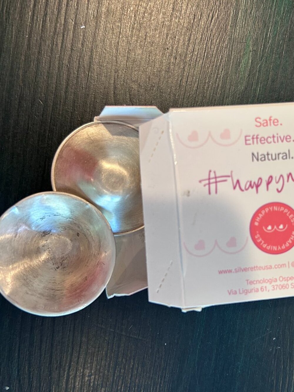 GENUINE SILVERETTE ORIGINAL NURSING CUPS - 925 SILVER BREASTFEEDING CUPS GUC